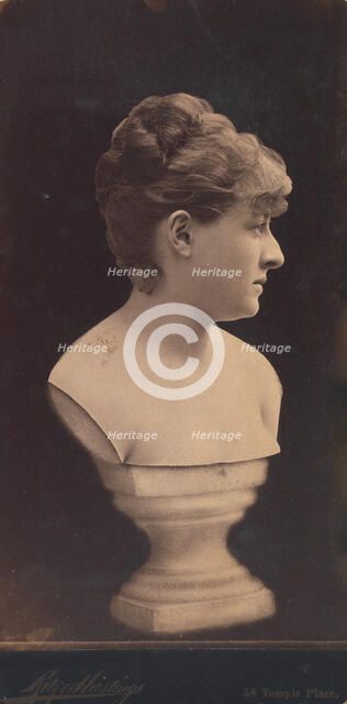 Female Portrait Bust on Pedestal, 1890s. Creator: Ritz & Hastings.
