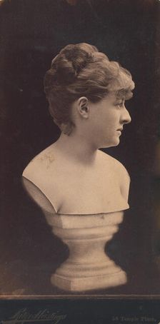 Female Portrait Bust on Pedestal, 1890s. Creator: Ritz & Hastings