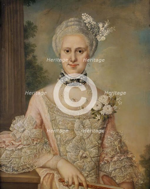 Female portrait, (c1780s). Creator: Lorens Lonberg.