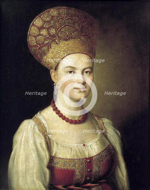 'Female portrait in Russian Dress', 1784. Artist: Ivan Argunov