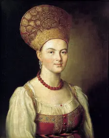 Female portrait in Russian Dress 1784. Artist: Ivan Argunov