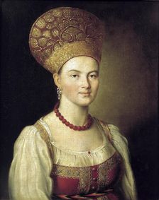 Female portrait in Russian Dress 1784. Artist: Ivan Argunov