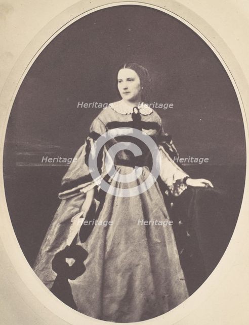 [Female Portrait, Standing, Looking Left], 1850s-60s. Creator: Franz Antoine.