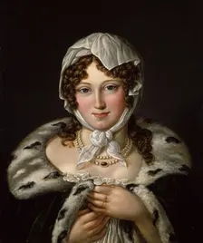 Female portrait, Signora Contessa di Mollinasko, 1834. Creator: Jacob Munch