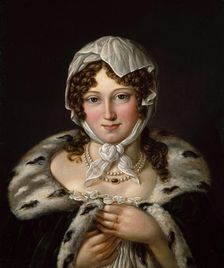 Female portrait, Signora Contessa di Mollinasko, 1834. Creator: Jacob Munch