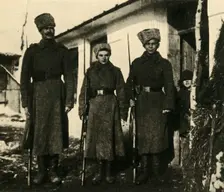Female Russian soldier decorated for bravery, First World War, c1916, (c1920). Creator: Unknown
