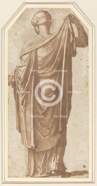 Female Roman Statue Seen from the Back. Creator: Nicolas Poussin.