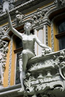 Female statue, "The Passage", hotel and mall, Odessa, Ukraine, 2011. Creator: LTL