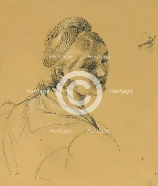 Female study on the “Entry after the Peace of Paris”, before 1828. Creator: Johann Peter Krafft.