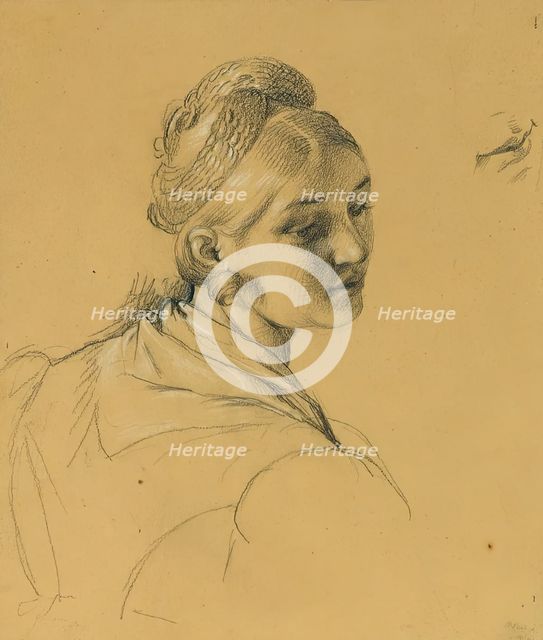Female study on the “Entry after the Peace of Paris”, before 1828. Creator: Johann Peter Krafft.