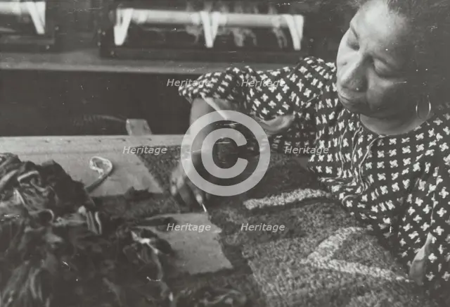 Female student, art class at Harlem Community Art Center, 1938. Creator: Basil.