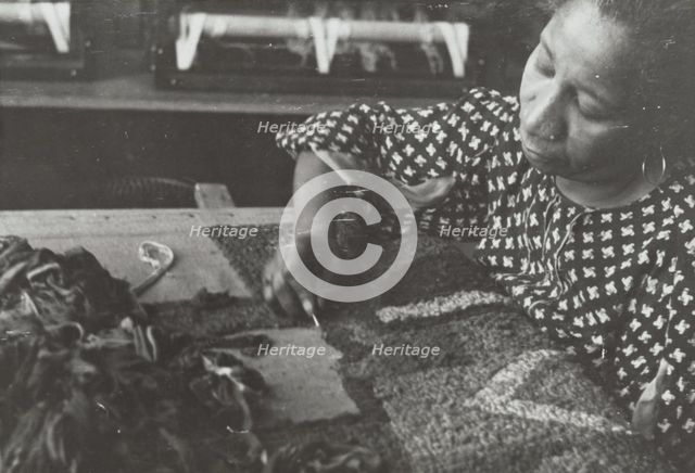 Female student, art class at Harlem Community Art Center, 1938. Creator: Basil.