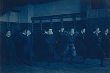 Female students exercising in a gymnasium, Western High School, Washington, D.C., (1899?). Creator: Frances Benjamin Johnston