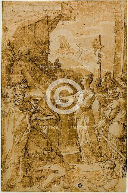 Female Saint before a Ruler, after 1563. Creator: Unknown.