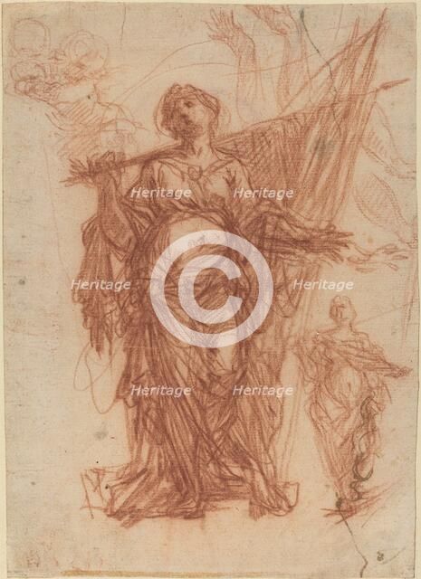 Female Saint Carrying a Banner [recto]. Creator: Baldassare Franceschini.