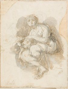 Female Saint Holding Skull, n.d. Creator: Possibly Bartolomé Estéban Murillo Spanish
