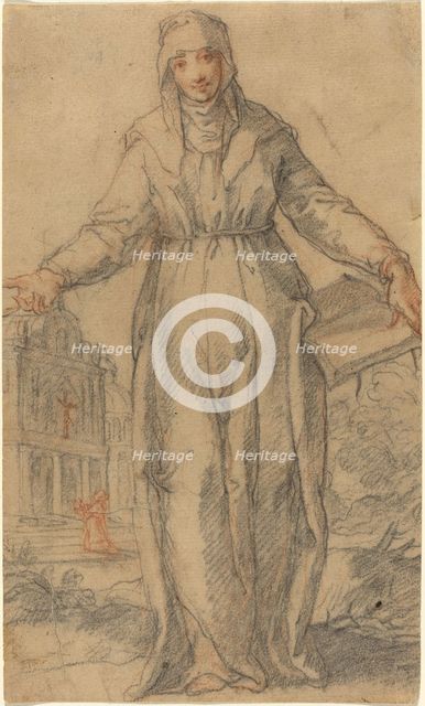 Female Saint (Saint Clare of Assisi or Saint Catherine of Siena?), c. 1600. Creator: Unknown.