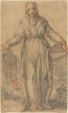 Female Saint (Saint Clare of Assisi or Saint Catherine of Siena?), c. 1600. Creator: Unknown