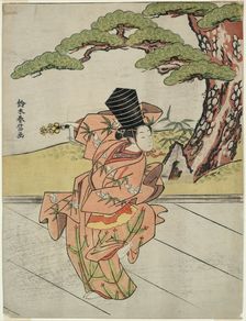 Female Sanbaso Dancer, c. 1766/67. Creator: Suzuki Harunobu