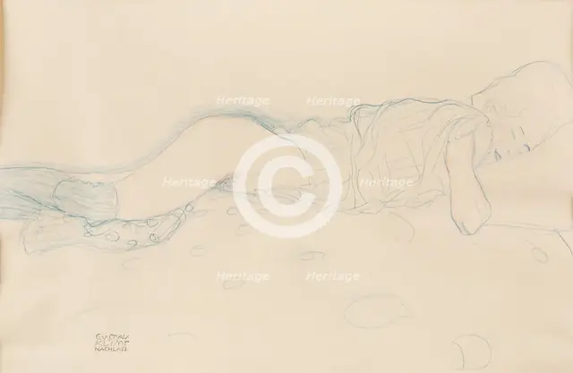 Female semi-nude, c. 1908. Creator: Klimt, Gustav (1862-1918).