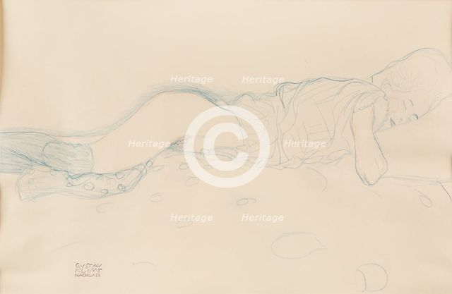 Female semi-nude, c. 1908. Creator: Klimt, Gustav (1862-1918).