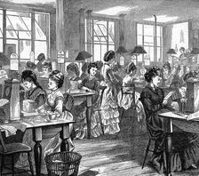 Female telegraph workers, 1871