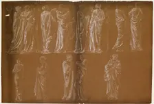 Female - Thirteen Drapery Studies, 1868. Creator: Sir Edward Coley Burne-Jones