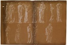 Female - Thirteen Drapery Studies, 1868. Creator: Sir Edward Coley Burne-Jones
