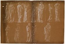 Female - Thirteen Drapery Studies, 1868. Creator: Sir Edward Coley Burne-Jones