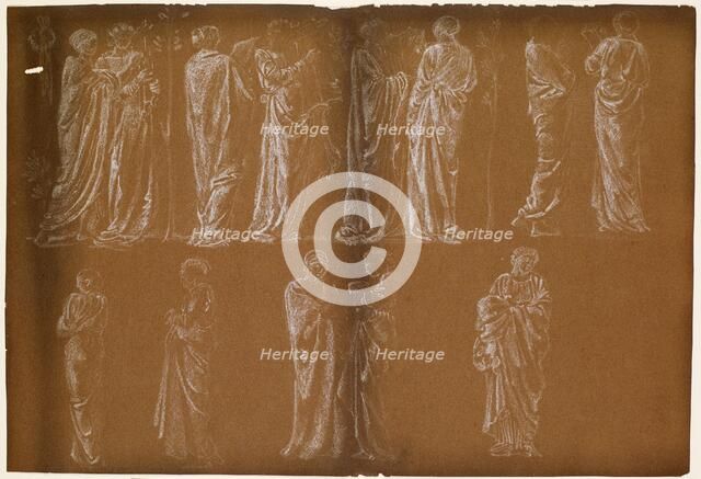 Female - Thirteen Drapery Studies, 1868. Creator: Sir Edward Coley Burne-Jones.