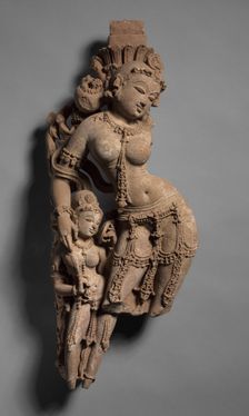 Female Tree Deity with Attendant, c. 973. Creator: Unknown