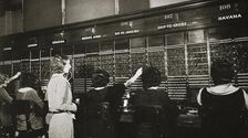 Female workers in the telephone room, New York Stock Exchange, USA, early 1930s