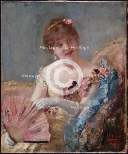 Femme à l'éventail (Portrait de Réjane?), 1879. Creator: Henri Gervex.