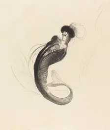 Femme a la torque ornee (Woman with a plumed hat), c. 1900. Creator: Odilon Redon