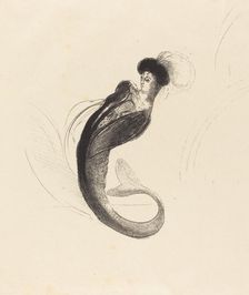 Femme a la torque ornee (Woman with a plumed hat), c. 1900. Creator: Odilon Redon