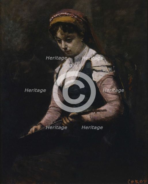 Femme à la Mandoline (Girl with Mandolin) , Between 1860 and 1865.