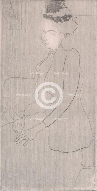Femme assise avec chapeau à plumes (Seated Woman with Feathered Hat), about 1893. Creator: Armand Seguin.