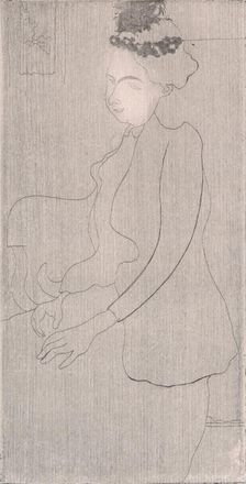 Femme assise avec chapeau à plumes (Seated Woman with Feathered Hat), about 1893. Creator: Armand Seguin