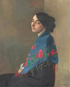 Femme au châle bleu (Woman with blue shawl), 1911. Creator: Vallotton, Felix Edouard (1865-1925)