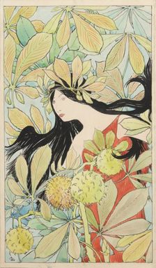 Femme aux branches de marronnier (Woman with chestnut branches), 1898. Creator: Latenay, Gaston de (1859-1943)