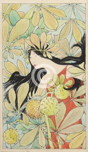 Femme aux branches de marronnier (Woman with chestnut branches), 1898. Creator: Latenay, Gaston de (1859-1943).