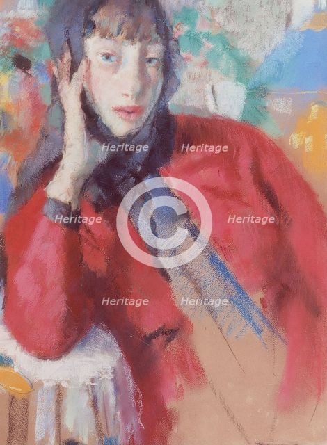 Femme avec mantille (ou Nel au casaquin rouge), 1913. Creator: Rik Wouters.