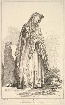 Femme de Boulogne, from Recueil de diverses fig.res étrangeres Inventées par F. Bo..., 18th century. Creator: Simon François Ravenet