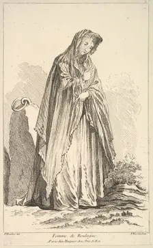 Femme de Boulogne, from Recueil de diverses fig.res étrangeres Inventées par F. Bo..., 18th century. Creator: Simon François Ravenet