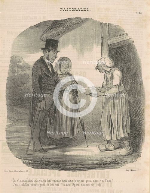 Femme de lettre humanitaire se livrant sur l'homme ..., 19th century. Creator: Honore Daumier.