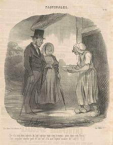 Femme de lettre humanitaire se livrant sur l'homme ..., 19th century. Creator: Honore Daumier