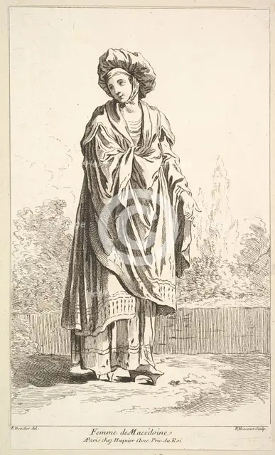 Femme de Macédoine, from Recueil de diverses fig.res étrangeres Inventées par F. B..., 18th century. Creator: Simon François Ravenet.