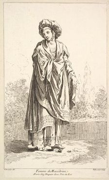 Femme de Macédoine, from Recueil de diverses fig.res étrangeres Inventées par F. B..., 18th century. Creator: Simon François Ravenet