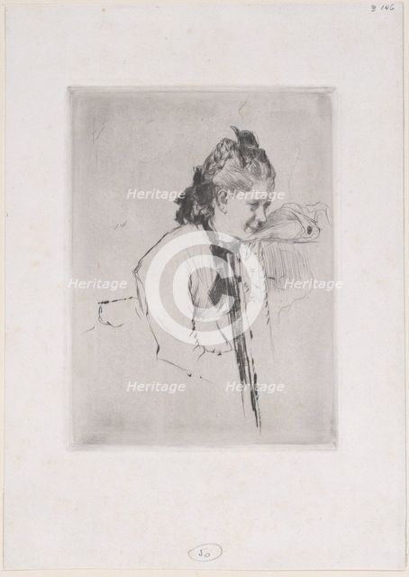 Femme de métier (étude de jeune fille appuyée sur une chaise), 1889?. Creator: Marcellin-Gilbert Desboutin.