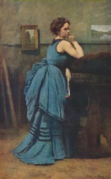 Femme en bleu 1874, (1939). Artist: Jean-Baptiste-Camille Corot